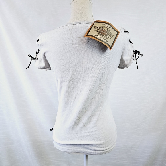 NWT Harley Davidson Tie Sleeve Graphic Tee - Picture 5 of 9